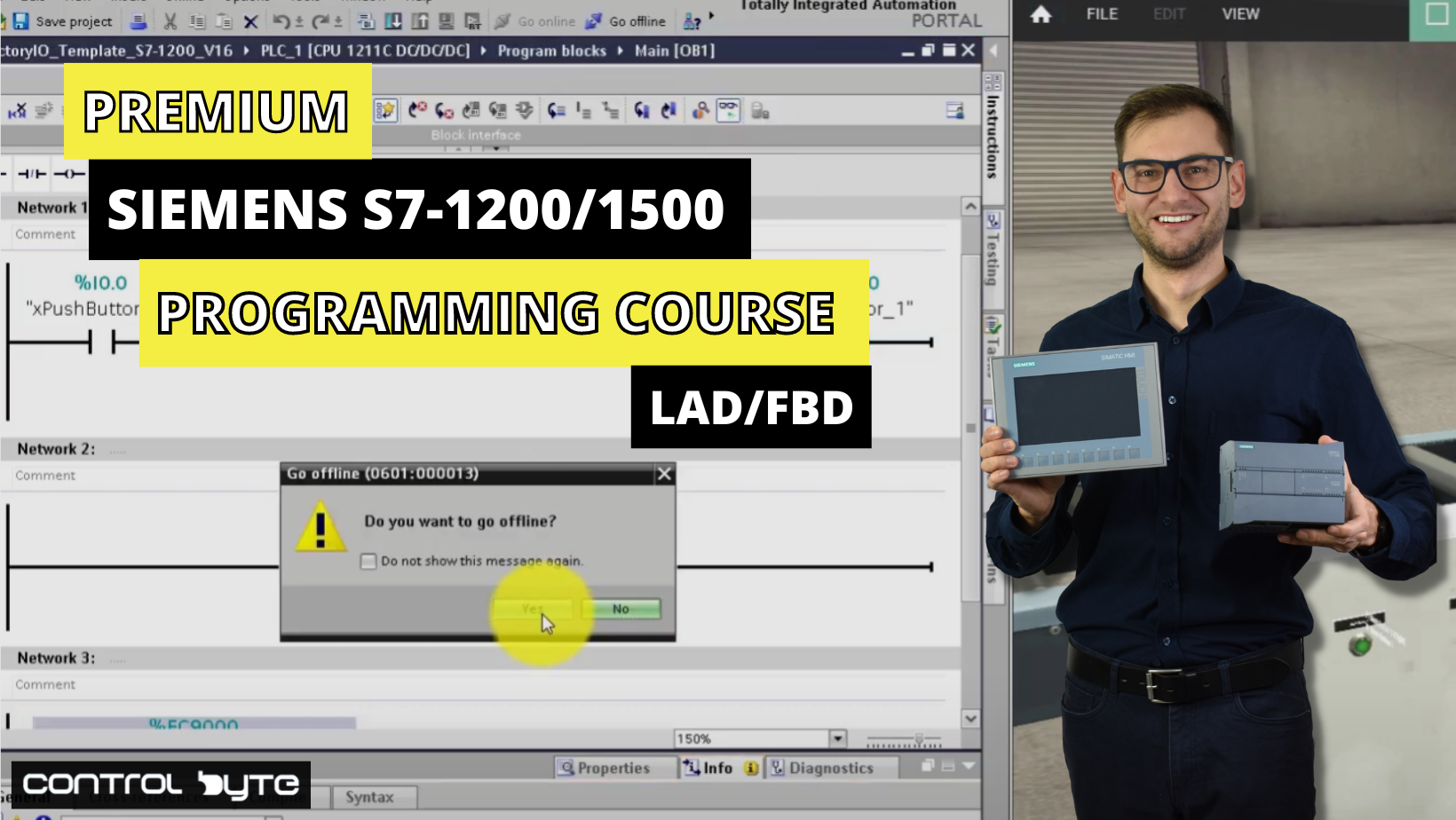 Premium Siemens S7-1200, S7-1500 PLC Programming Course in LAD/FBD