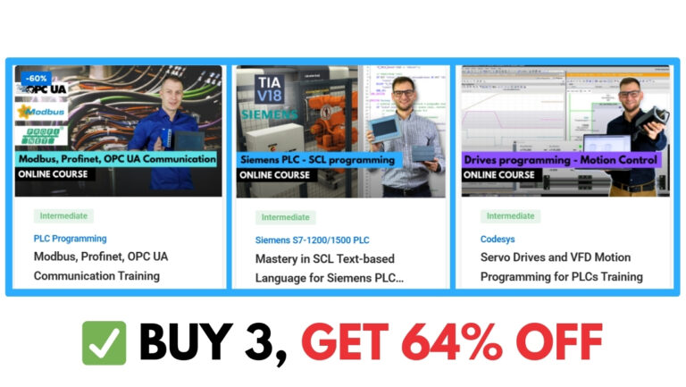 Learn Modbus, Profinet, OPC UA, SCL and Servo Drives Programming